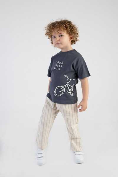 \"Harika Kids' Boys Linen-Cotton T-Shirt and Pants Set 31011301001\"