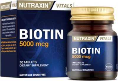 Nutraxin Biotin 5000 Mcg Takviye Edici Gıda 30 Tablet 8680512628613