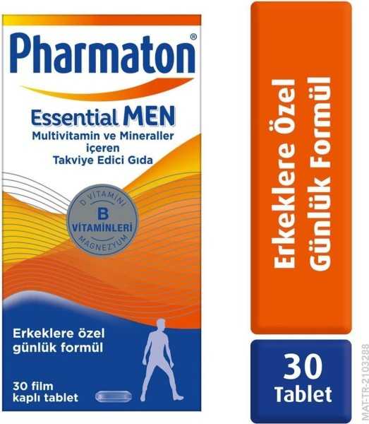 Pharmaton Essential Men Food Supplement Containing Multivitamins and Minerals 30 Tablets 21312111