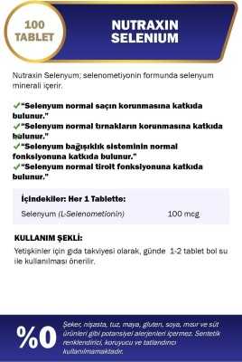 Nutraxin Selenium 100 mcg 100 Tablet - Selenyum Takviyesi 8680512627005