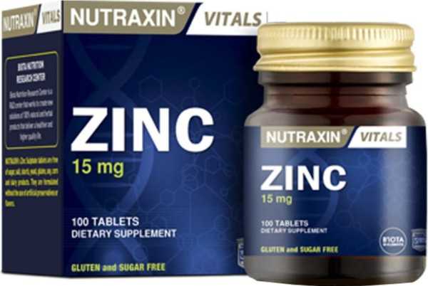 Nutraxin Zinc Sulphate 15 Mg 100 Tablet ( Zinc Sulfate Reinforcing Food ) 8680512627012