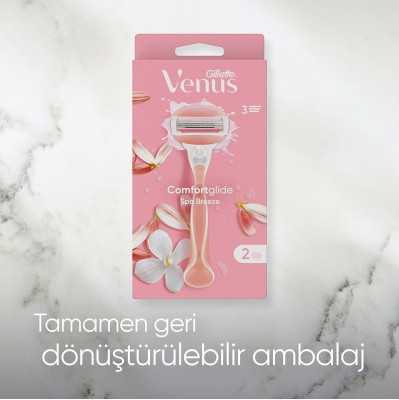 Gillette Venus Venus Comfortglide Spa Breeze Kadın Tıraş Makinesi 4 Adet Yedek Tıraş Bıçağı 7702018469727