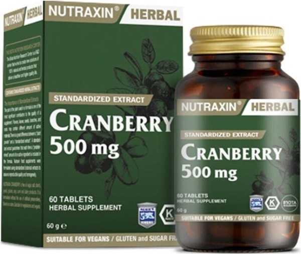 Nutraxin Cranberry 500 Mg 60 Tablets 8680512627104