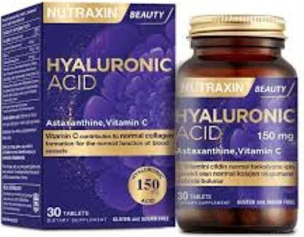 Nutraxin Hyaluronic Acid 30 Tablet Astaxanthin Vitamin C Complex 8680512632900