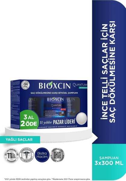 Bioxcin Quantum Shampoo 3 Al 2 Pay 3x Ml300 - Ince Wired Hair Loss Shampoo 8680512625513