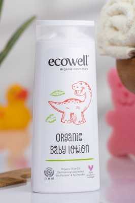 Ecowell Organik Bebek Losyonu, Yüz Ve Vücut, Vegan Sertifikalı, Doğal Nemlendirici Bebe Kremi, 300 ml 8680624091572