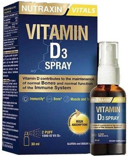 Nutraxin Vitamin D3 Spray 1000 Iu 30 ml 8680512633167