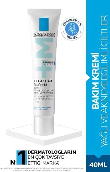 La Roche Posay Effaclar Duo+M Oiled, Face Treatment Cream For Acne/Sivilce Trended Skins 40ml 3337875598071