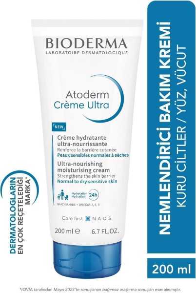 Bioderma Atoderm Cream Ultra Normal And Dry Skins For Humidifier Face And Body Care Cream 200 ml 3401399458835