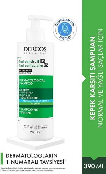 Vichy Dercos Anti Dandruff Anti Slip Shampoo 390 ml - Normal And Oiled Hair 3337871331290