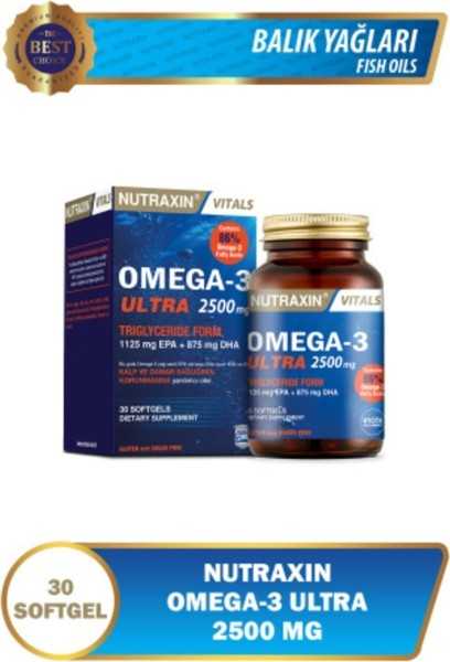 Nutraxin Omega-3 Ultra 2500 Mg 30 Soft Capsule NUT2821