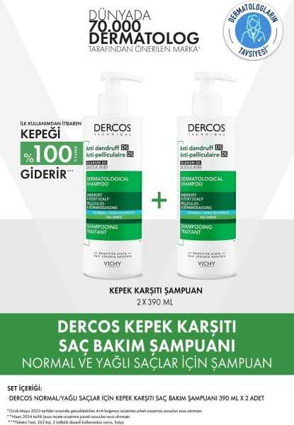 Vichy Dercos Anti-dandruff Anti-druff Shampoo Normal & Oiled Hair 390 Mlx 2 Pcs 8681689315023