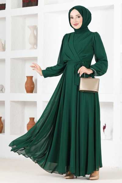 ModaMerve Chiffon Evening Dresses END5525 Green