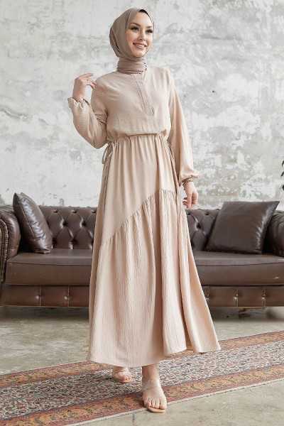 InStyle Merya Tunnel Belted Soft Ayrobin Dress - Beige MS00MB09092