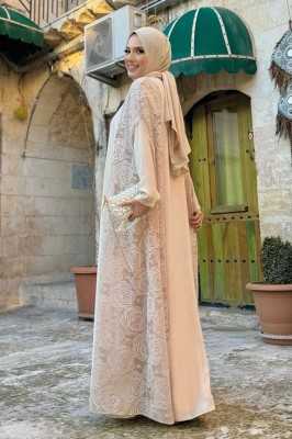 Bym Fashion Dantel Abaya 7884 Siyah