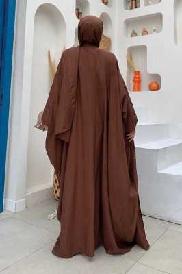 Bym Fashion Şalıyla Birlikte Tulum ve Abaya İkili Takım 8519 Siyah