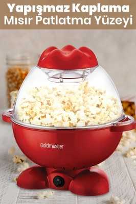 GoldMaster Patpat Geniş Hazneli Yağlı Yağsız Mısır Patlatma Pop Corn Makinesi GM-423B