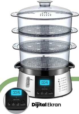 GoldMaster Cookfit Dijital Ekranlı 120 Dakika Zaman Ayarlı 10 Litre Dijital Buharlı Pişirici GM-7269 GoldMaster Cookfit Dijital Ekranlı 120 Dakika Zaman Ayarlı 10 Litre Dijital Buharlı Pişirici GM-7269