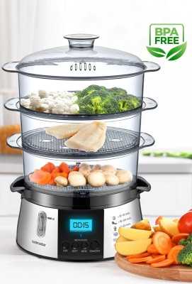 GoldMaster Cookfit Dijital Ekranlı 120 Dakika Zaman Ayarlı 10 Litre Dijital Buharlı Pişirici GM-7269 GoldMaster Cookfit Dijital Ekranlı 120 Dakika Zaman Ayarlı 10 Litre Dijital Buharlı Pişirici GM-7269