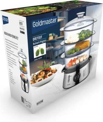 GoldMaster Dietist 800 Watt 8,4l Kapasite 60 Dakika Zamanlayıcı Bpa Free Buharlı Pişirici 2015ST60427194275