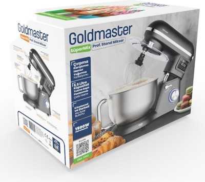 GoldMaster Süpermix Dokunmatik 1500Watt 5.5 Litre Çırpma Karıştırma Yoğurma Antrasit Stand Mikser Mutfak Şefi GM-7262